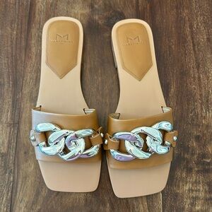 Marc Fisher leather with chain detail slide